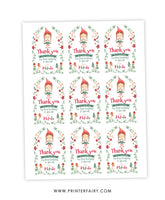 Elf Christmas Birthday Favor Tag